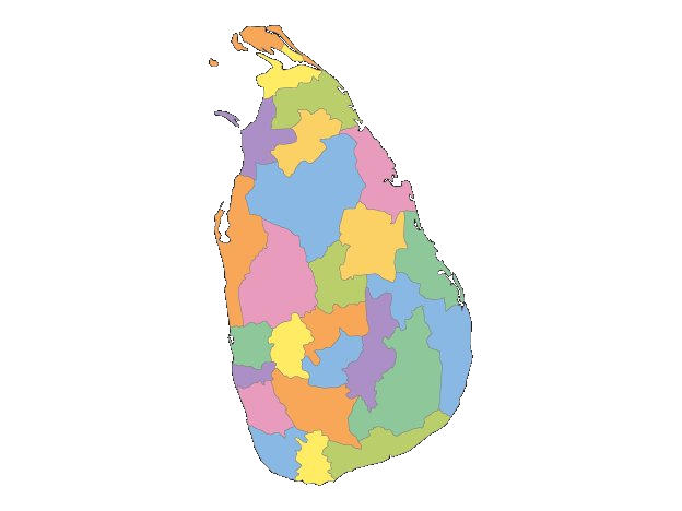 Map of Sri Lanka districts